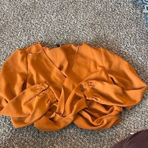 Women's Orange Wrap Top